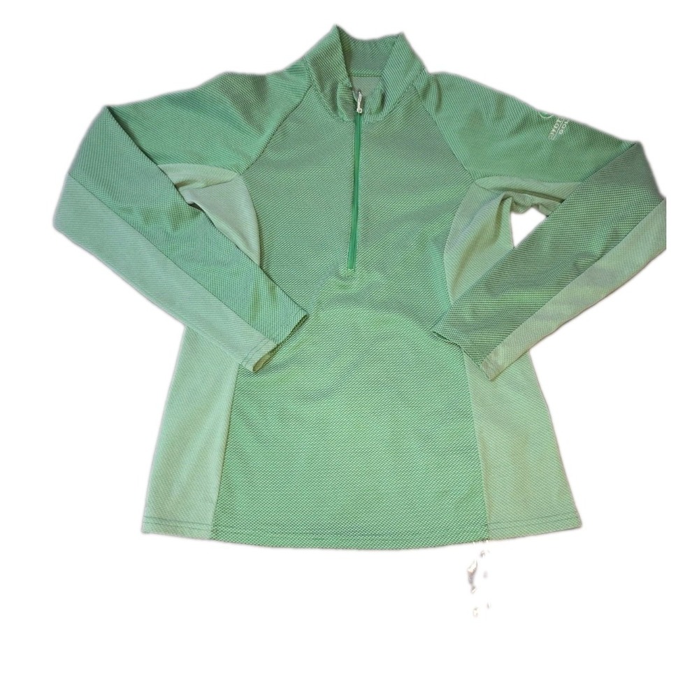 Antigua Womens Golf Pullover M Green Coyote Creek Golf Club Zip Jacket Medium